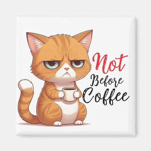 Grappige kat met koffie magneet (Voorkant)