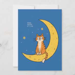 Grappige kat met maan grafische gift voor wijd wak