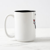 Grappige Kat met Mes Tweekleurige Koffiemok (Links)