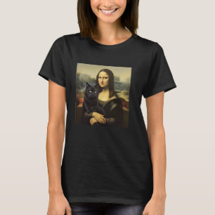 Grappige Kat Met Mona Lisa Kitty Portret Kunst Sch T-shirt