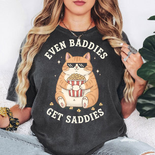 Grappige Kat Met Popcorn "Zelfs Slechteriken Krijg T-shirt