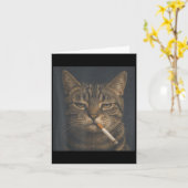 Grappige kat met sigaret sarcastische meme roken a kaart (Gele Bloem)
