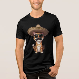 Grappige kat met sombrerohoed T-shirt