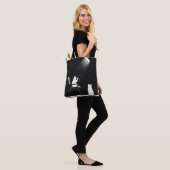 Grappige kat met telescoop tote bag (Op model)