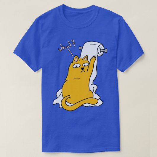 Grappige kat met toiletpapier t-shirt (Design voorkant)