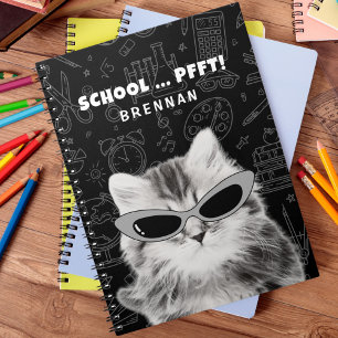 Grappige kat met zonnebril Terug naar school Custo Notitieboek
