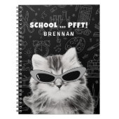 Grappige kat met zonnebril Terug naar school Custo Notitieboek (Voorkant)