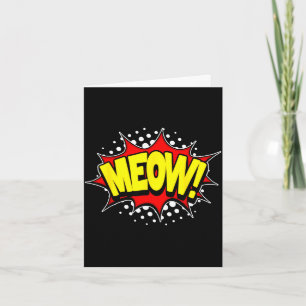 Grappige kat miauw! werkwoord actiewoord stripboek kaart