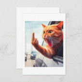 Grappige kat middelvinger hilarische kat in de aut bedankkaart (Voorkant / Achterkant)