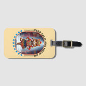 Grappige kat mode show bagagelabel (Voorkant (horizontaal))