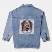 Grappige kat mode show denim jacket (Achterkant)