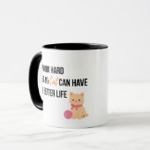 Grappige kat moeder esthetisch ontwerp mok (Voorkant links)