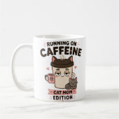 Grappige kat moeder koffiemok cadeau, loopt op caf (Links)
