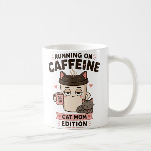 Grappige kat moeder koffiemok cadeau, loopt op caf (Rechts)