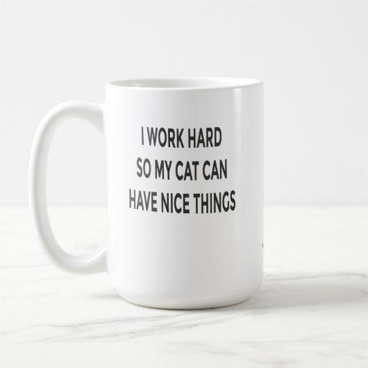 Grappige Kat Moeder Mok – Ik Werk Hard Zodat Mijn (Links)