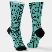 Grappige kat moeder poten sokken (Gebogen)