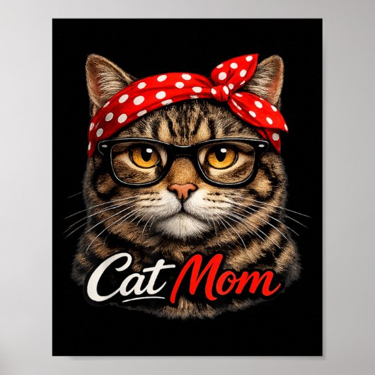 Grappige kat moeder schattige kat liefhebbers moed poster (Voorkant)