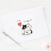 Grappige Kat Moeder Tijdperk Ronde Sticker (Envelop)