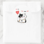 Grappige Kat Moeder Tijdperk Ronde Sticker (Tas)