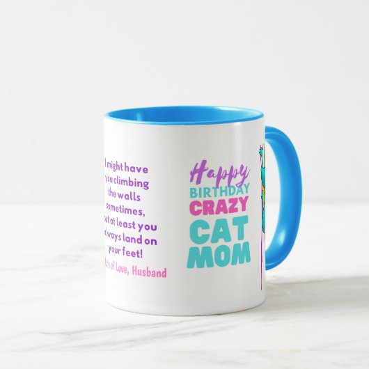 Grappige KAT MOEDER Verjaardag Van De ECHTGENOOT A Mok (Voorkant rechts)