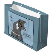 Grappige Kat Moederdag Grijze Kat Blauw Groot Cadeauzakje (Voorkant Gekanteld)