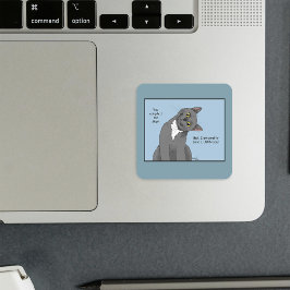 Grappige Kat Moederdag Grijze Kat Blauwe Vierkante Sticker