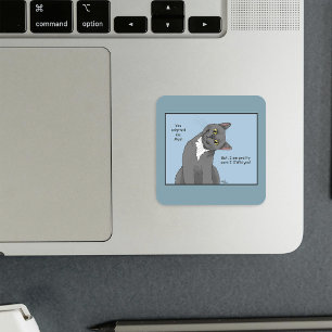 Grappige Kat Moederdag Grijze Kat Blauwe Vierkante Sticker