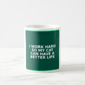 Grappige kat mok - Ik werk hard zodat mijn kat kan (Center)