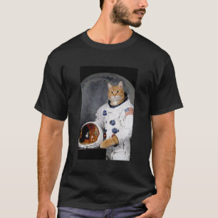 Grappige kat Motief. Astronaut kat in het zwarte s T-shirt