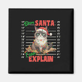 Grappige kat Mugshot Beste Kerstman Ik kan Kerstmi Magneet (Voorkant)