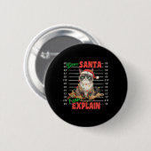 Grappige kat Mugshot Beste Kerstman Ik kan Kerstmi Ronde Button 5,7 Cm (Voorkant /achterkant)