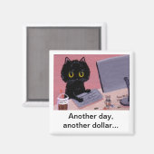 Grappige kat muis magneet creationarts Lisa R Adam (Voorkant / Achterkant)