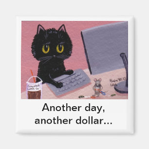 Grappige kat muis magneet creationarts Lisa R Adam