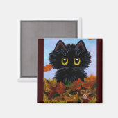 Grappige kat muis val bladeren creationarts magneet (Voorkant / Achterkant)