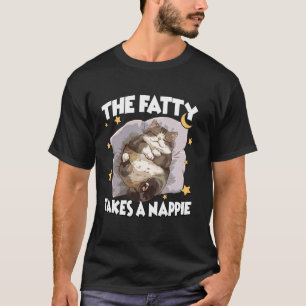 Grappige kat nachthemd De Vette neemt een slaapje T-shirt