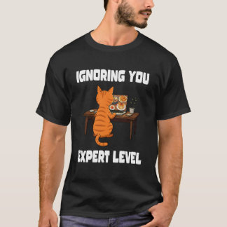 Grappige kat negeert jou deskundig niveau oranje t t-shirt