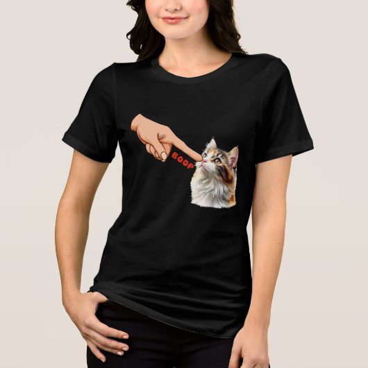 Grappige kat neus tik Tri-Blend shirt (Voorkant)