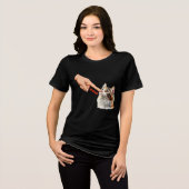 Grappige kat neus tik Tri-Blend shirt (Voorkant volledig)