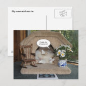 Grappige kat Nieuw adres verplaatst Aankondigingskaart (Voorkant / Achterkant)