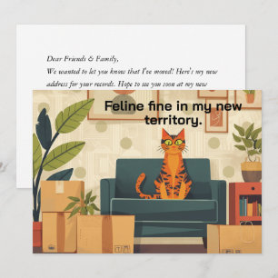 Grappige Kat Nieuwe Huis Bewegende Aankondiging