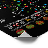 Grappige Kat Oh Snap Lelijke Kersttrui Pyjama X Poster (Hoek)