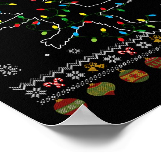 Grappige Kat Oh Snap Lelijke Kersttrui Pyjama X Poster (Hoek)