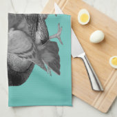 grappige kat onder de duiven theedoek (Quarter Fold)