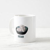 grappige kat ontspant  koffiemok (Voorkant links)