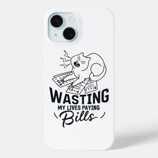Grappige kat ontwerp - mijn leven verkwisten Case-Mate iPhone case (Achterkant)