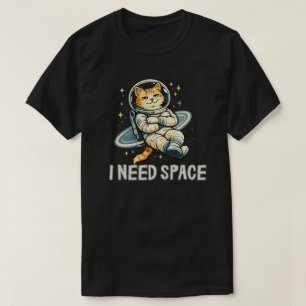 Grappige kat ontwerp voor vrije ruimte t-shirt