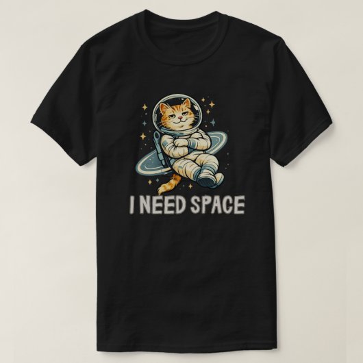 Grappige kat ontwerp voor vrije ruimte t-shirt (Design voorkant)