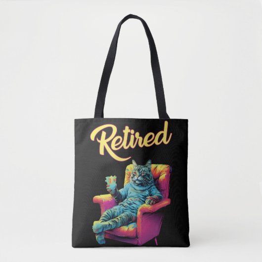 Grappige kat op bank pensioen tote bag (Voorkant)