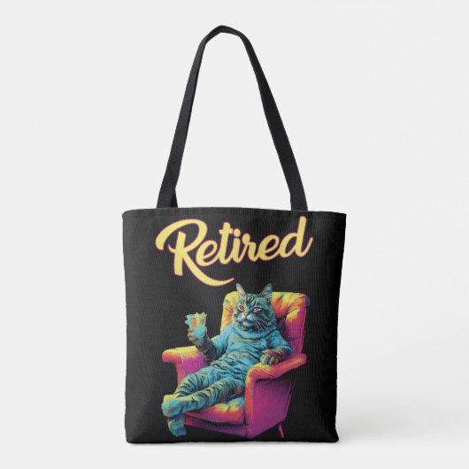 Grappige kat op bank pensioen tote bag (Achterkant)