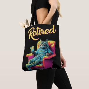 Grappige kat op bank pensioen tote bag